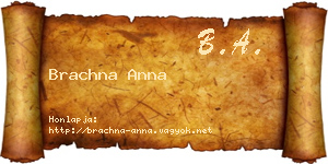 Brachna Anna névjegykártya