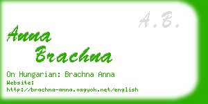 anna brachna business card